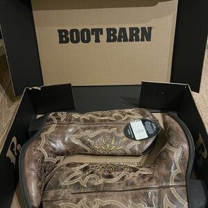 Laredo Brown Embroidered Heeled Boots